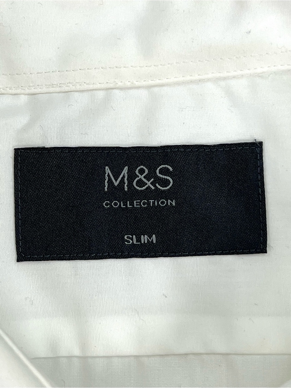 Marks & Spencer Collection Men’s Cotton Dress Shirt 17.5 44-45cm Slim Fit White - Picture 5 of 12